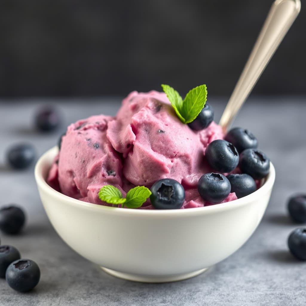 Blåbærfrossen yoghurt