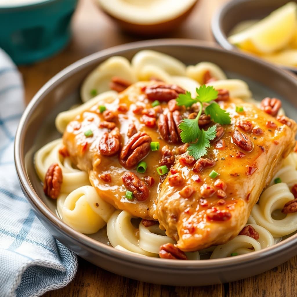 Kylling med rømme og pekannøtter