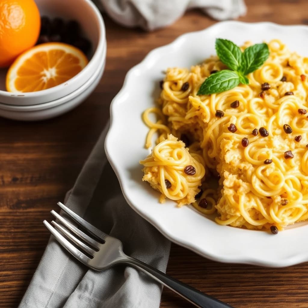 Oransje currant nudelkugel