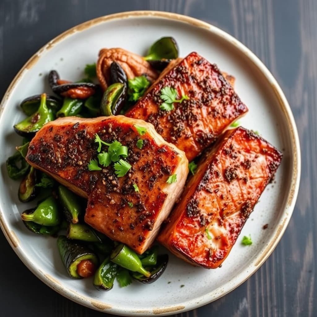 Afrikansk adobo-krydret tunfisksteak