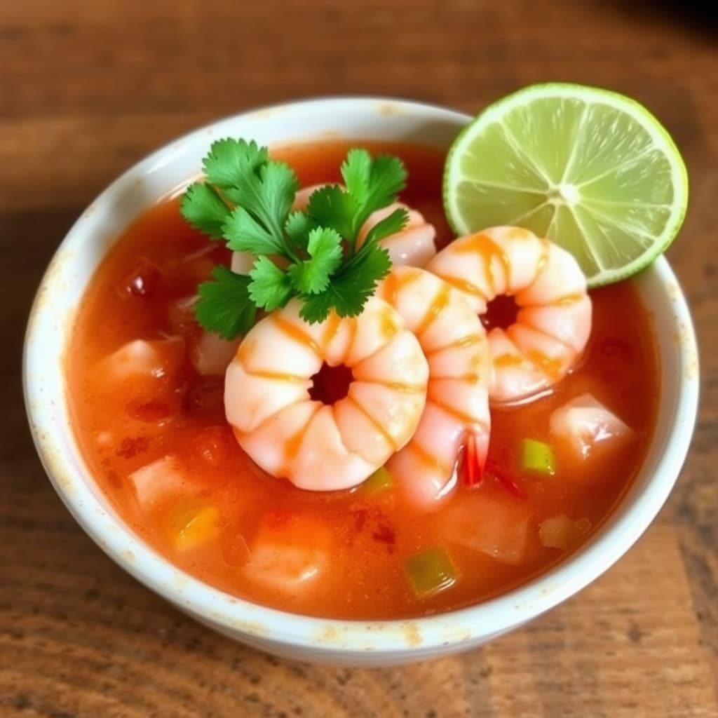 Aguachile med reker (Reker kokt i lime og chili)