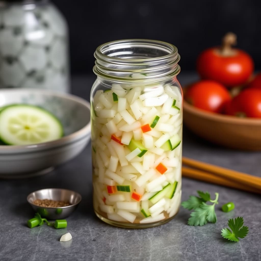 Agurk- og daikon-relish