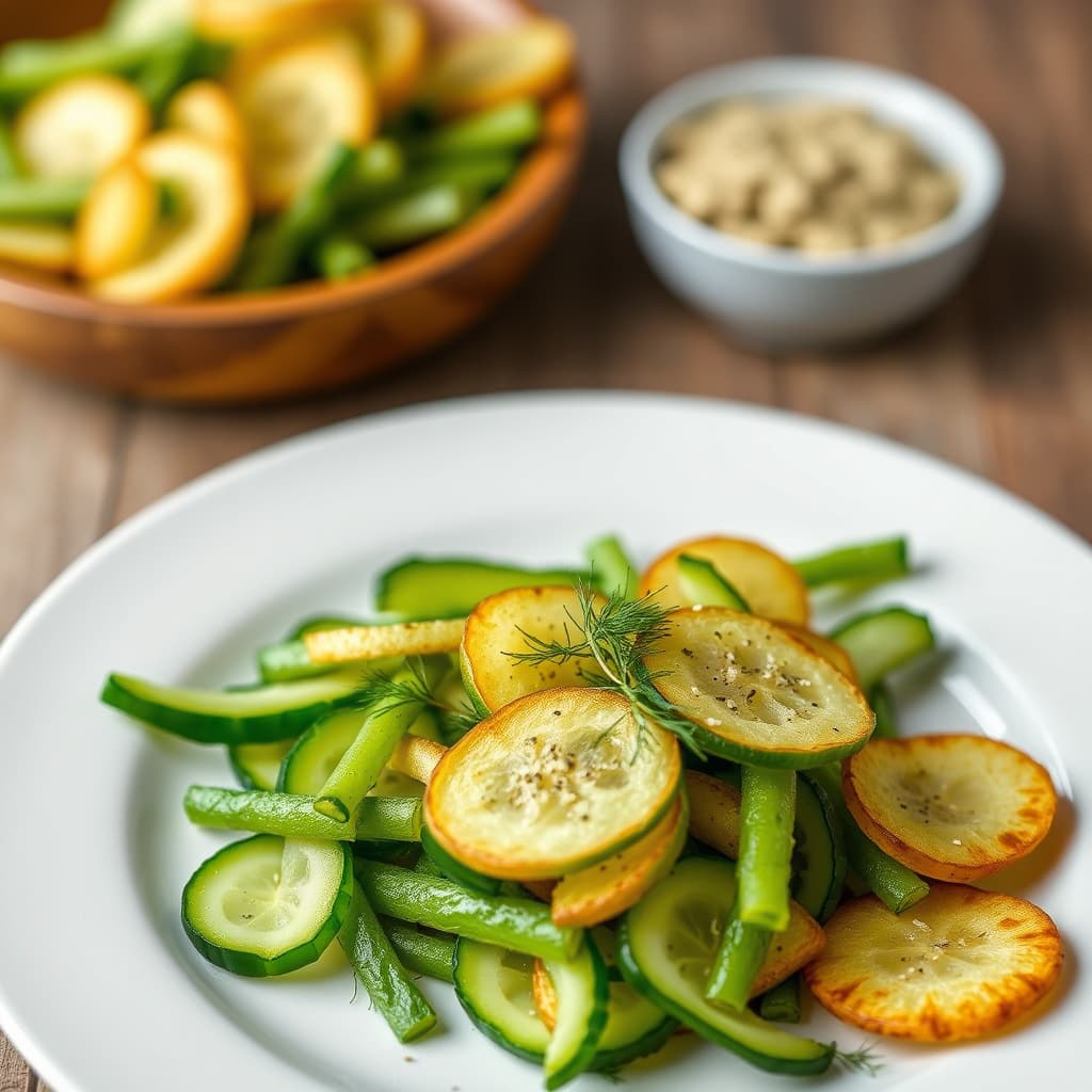 Agurkspears og chips med dill