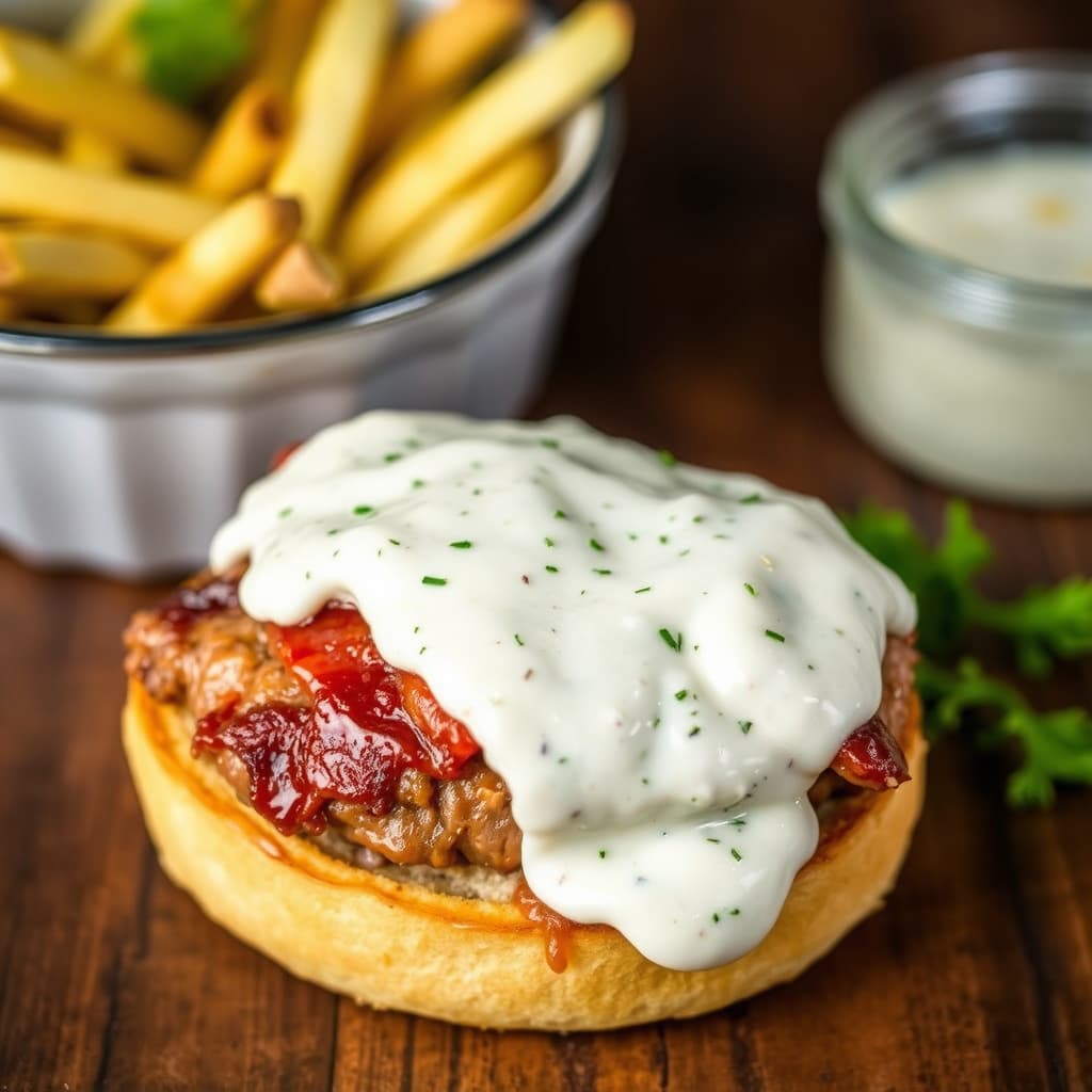 Alabama Smokehouse Pig Burger med hvit barbecue-saus