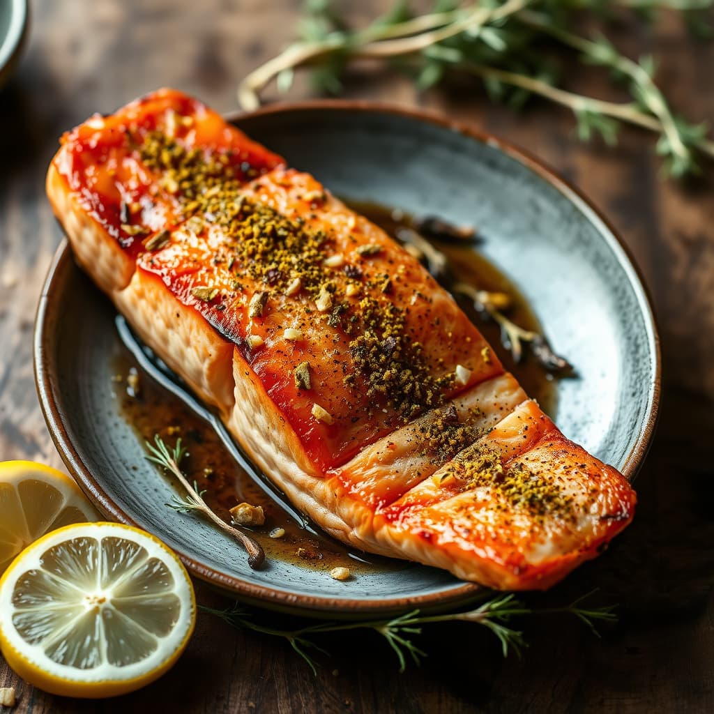 Alder-røkt konge-laks med vill fennikelpollen