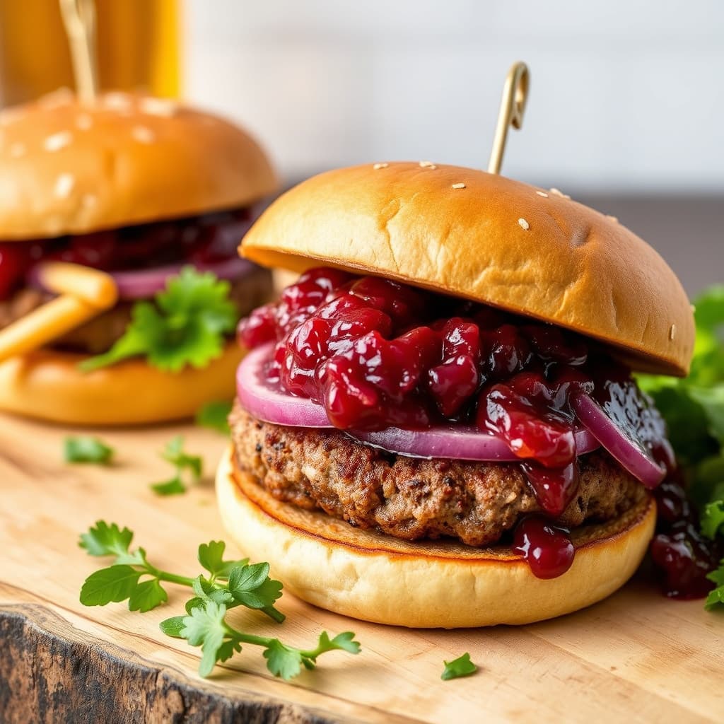 Ale House-burgere med rød løkkompote