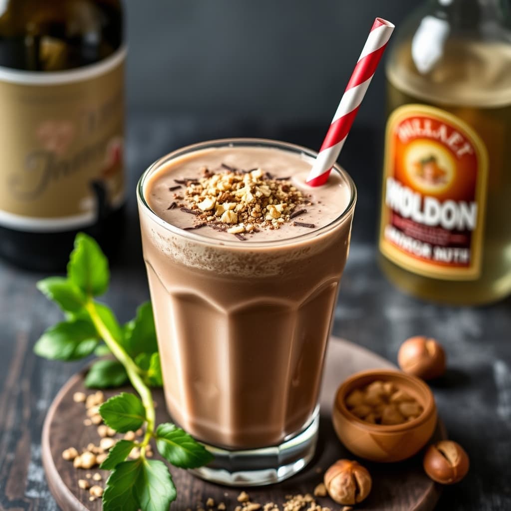 Alkoholholdig sjokolade- og hasselnøttmilkshake
