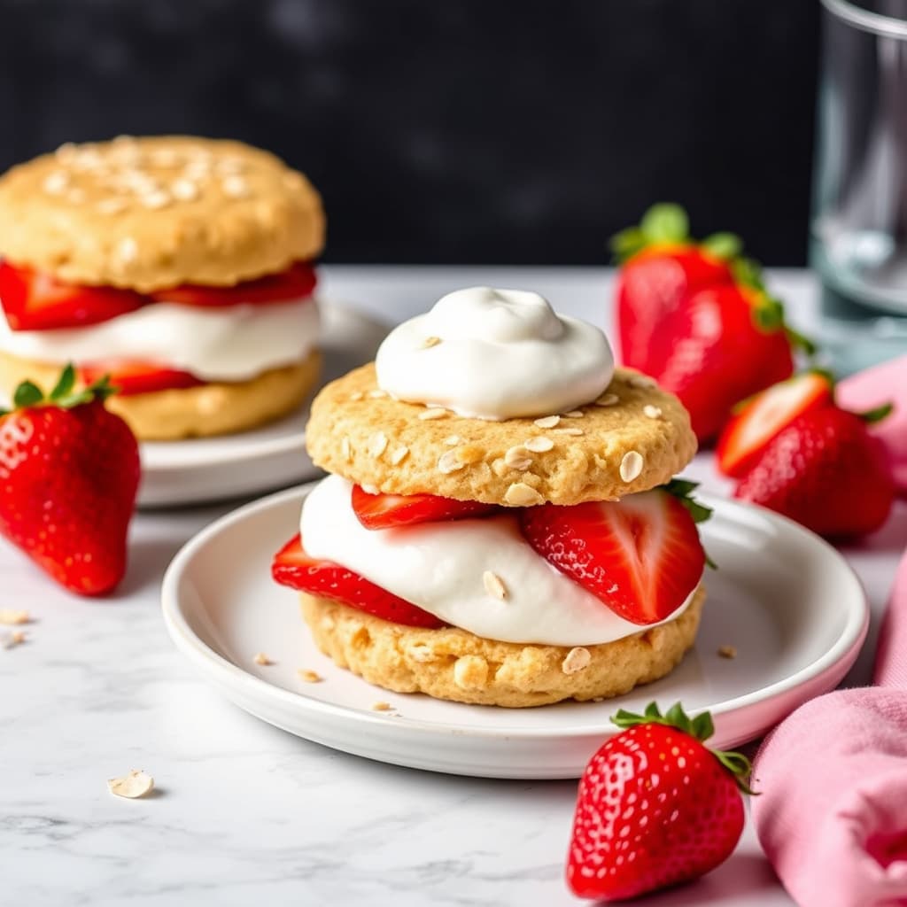 Almond-Oat Jordbær Shortcakes