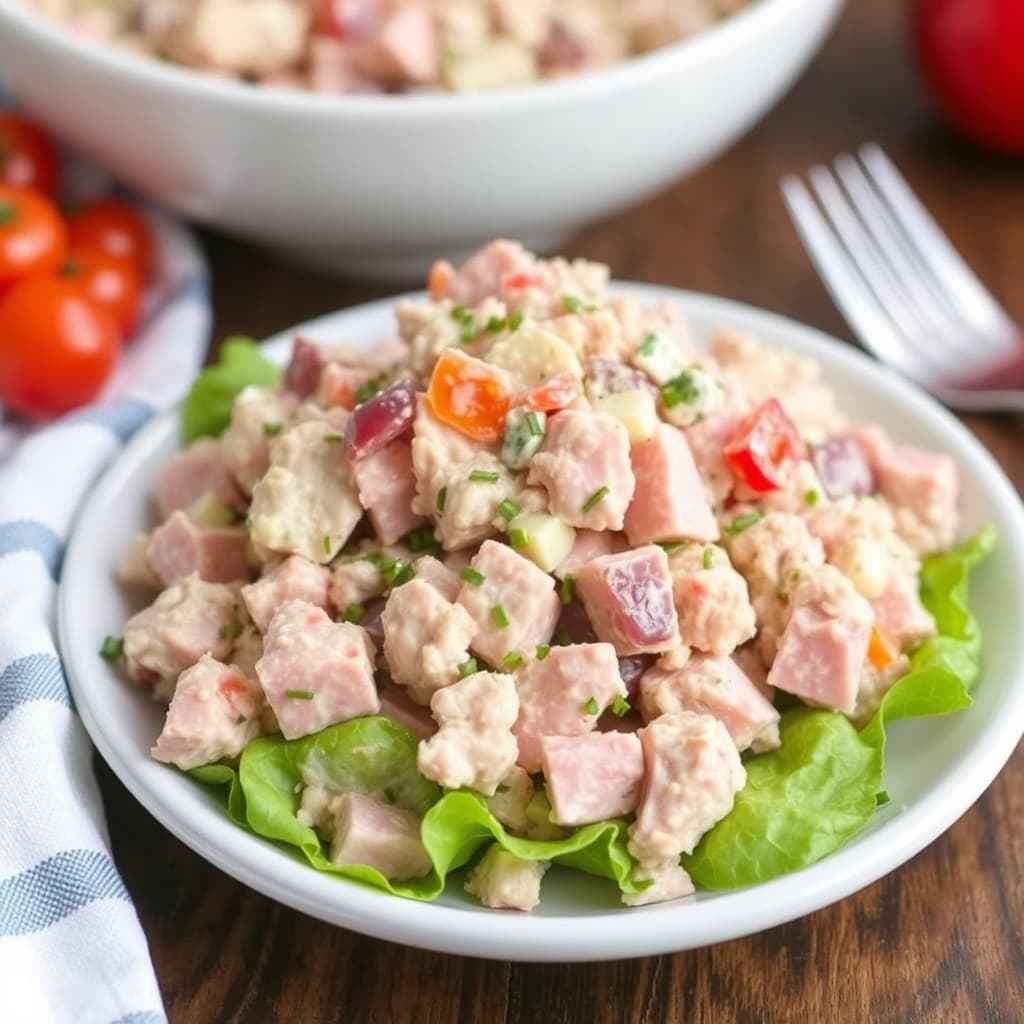 Amys mors skinke- og salatrett