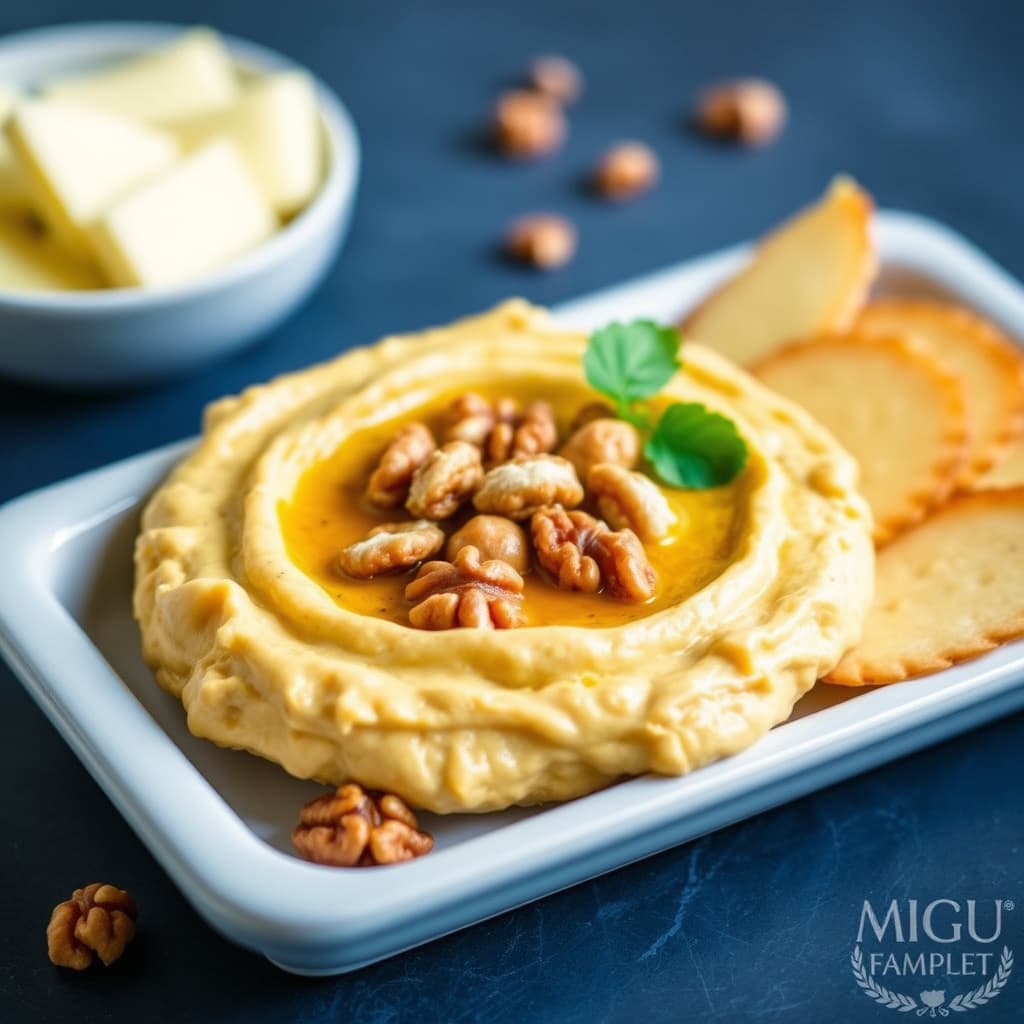 Ananas- og mangochutney-dip med krydrede valnøtter