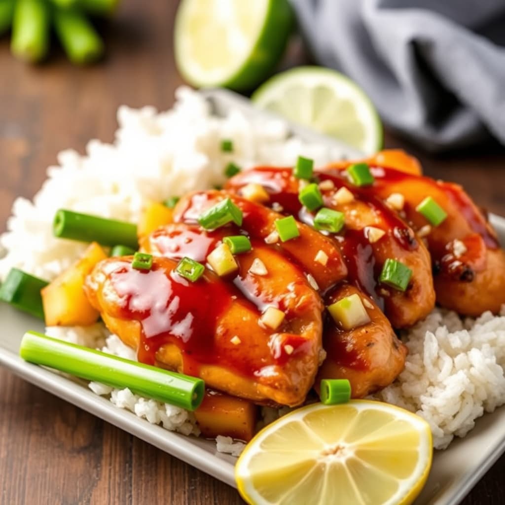 Ananas- og teriyaki-marinerte kyllingbiter