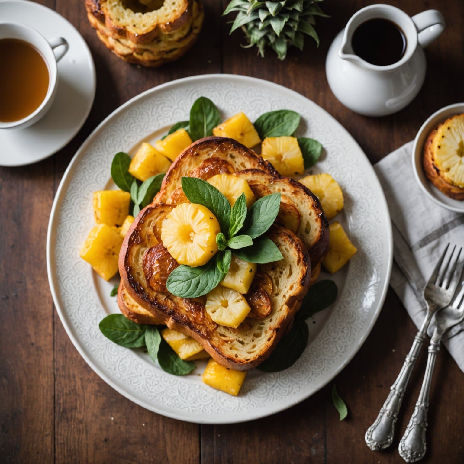 Ananas-sage-duftende challah med fransk toast