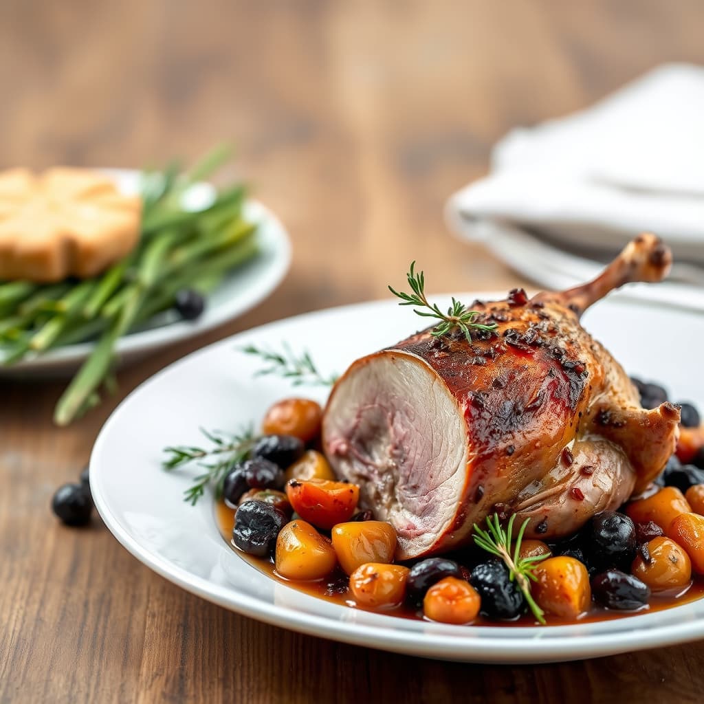 And med and med plommer og einerbær