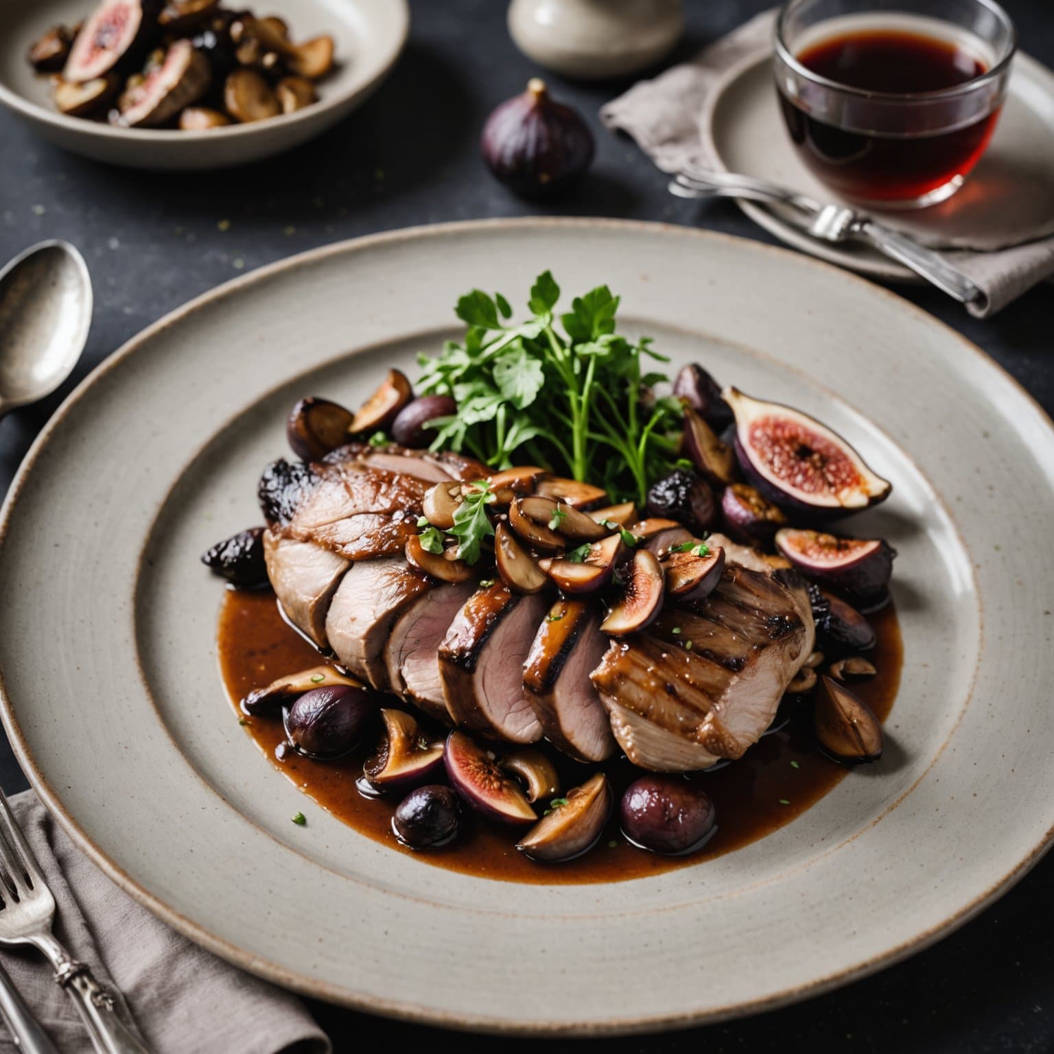 And med ville sopp og fiken-saus