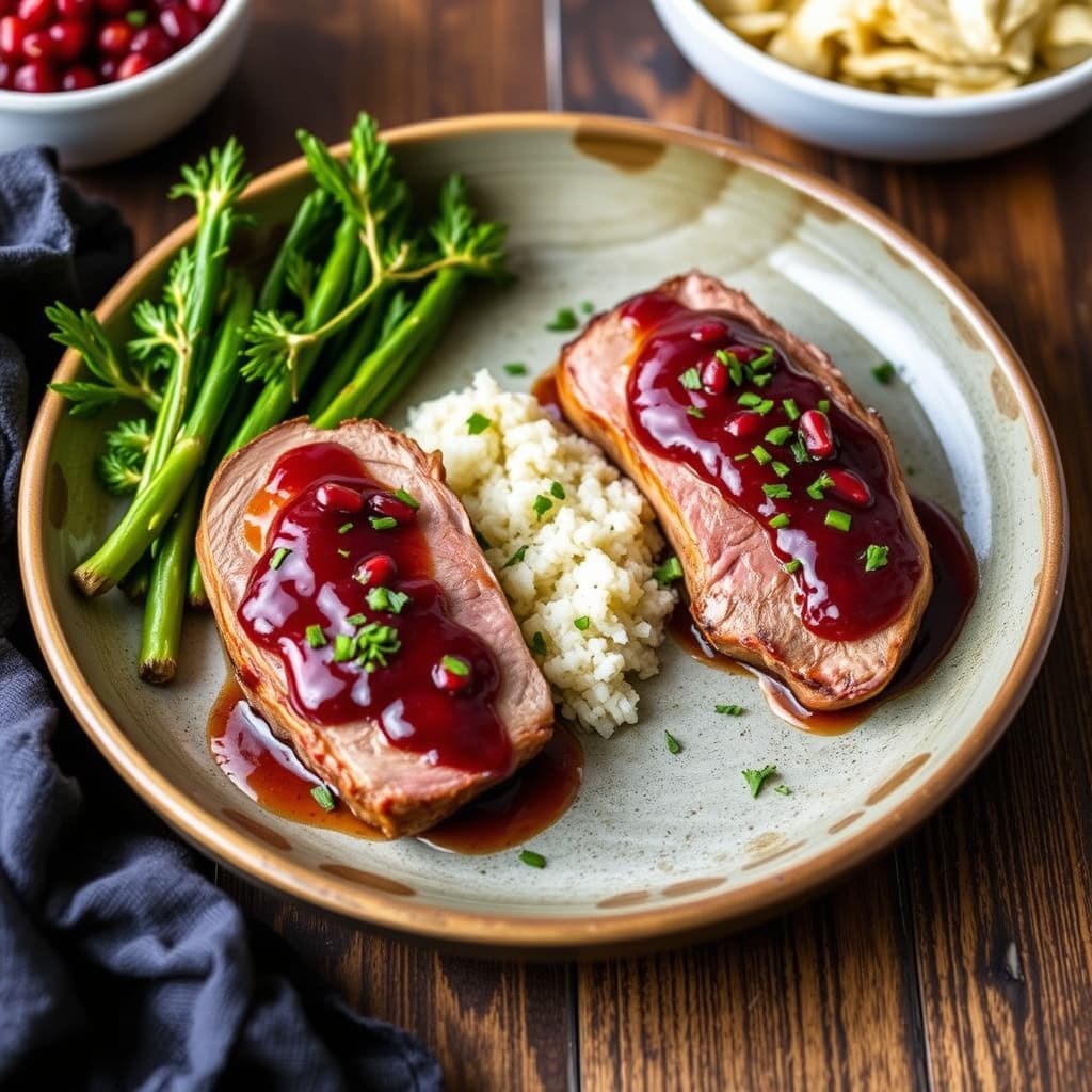 Andebryst med granateple- og chilisaus