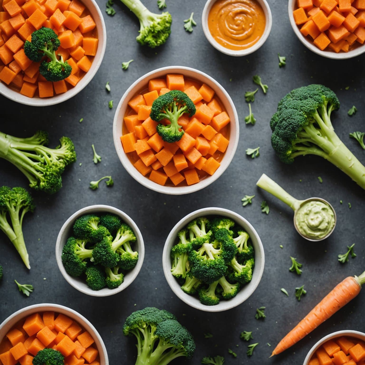 Andre babymat: Gulrøtter og brokkoli