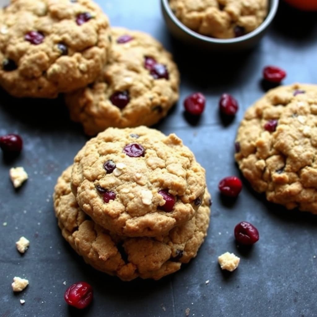 Appelsin- og tranebærhavrekaker