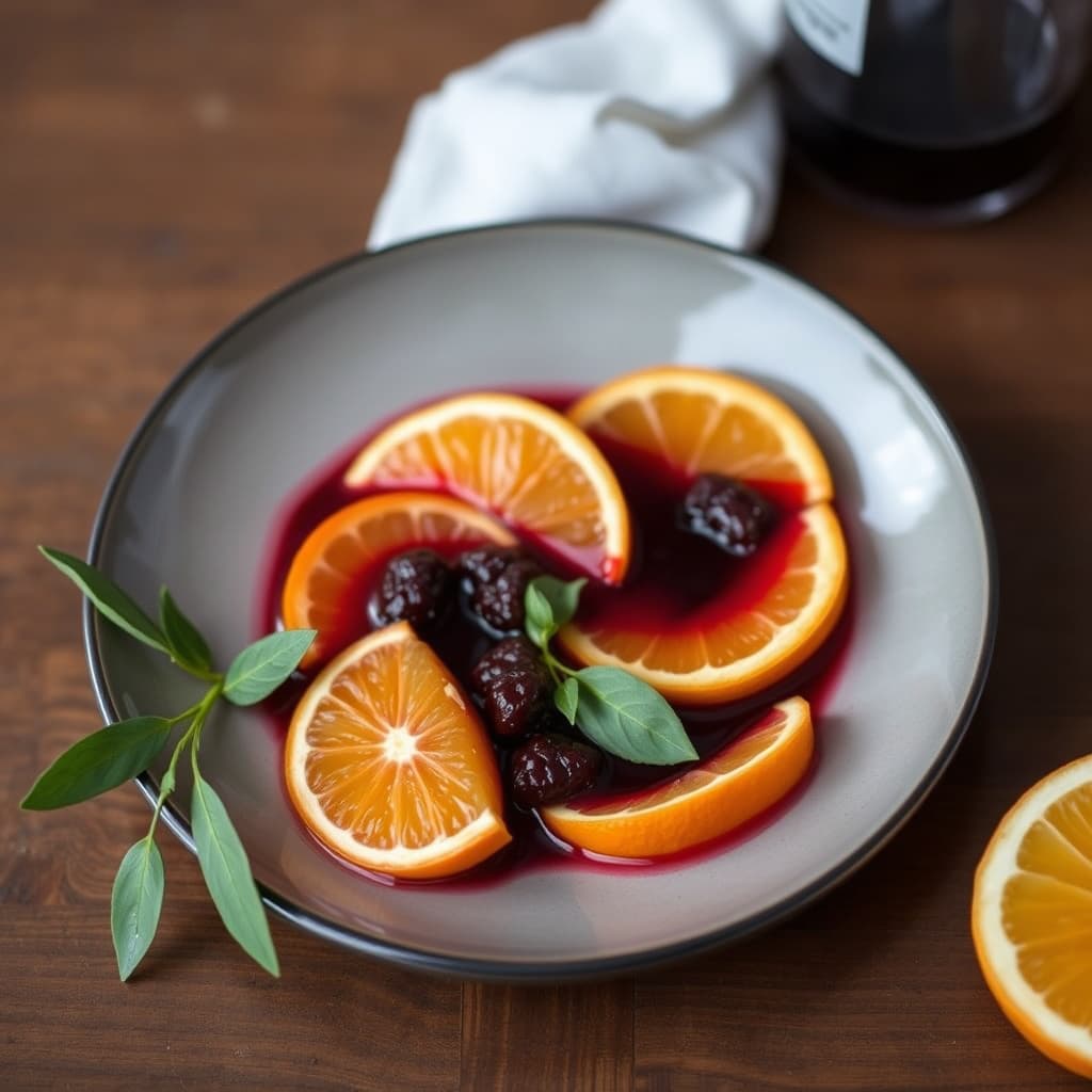 Appelsiner i rødvin