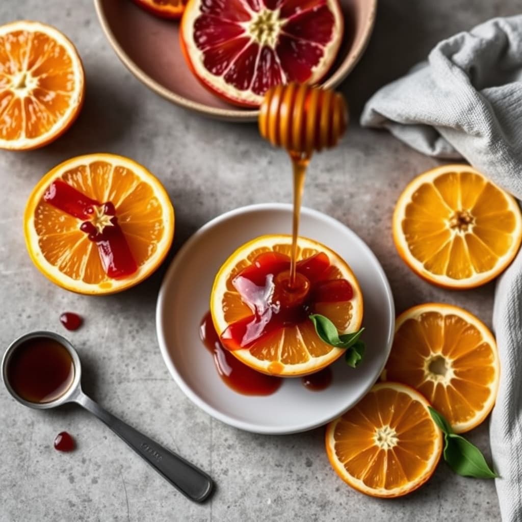 Appelsiner med granateplesirup og honning