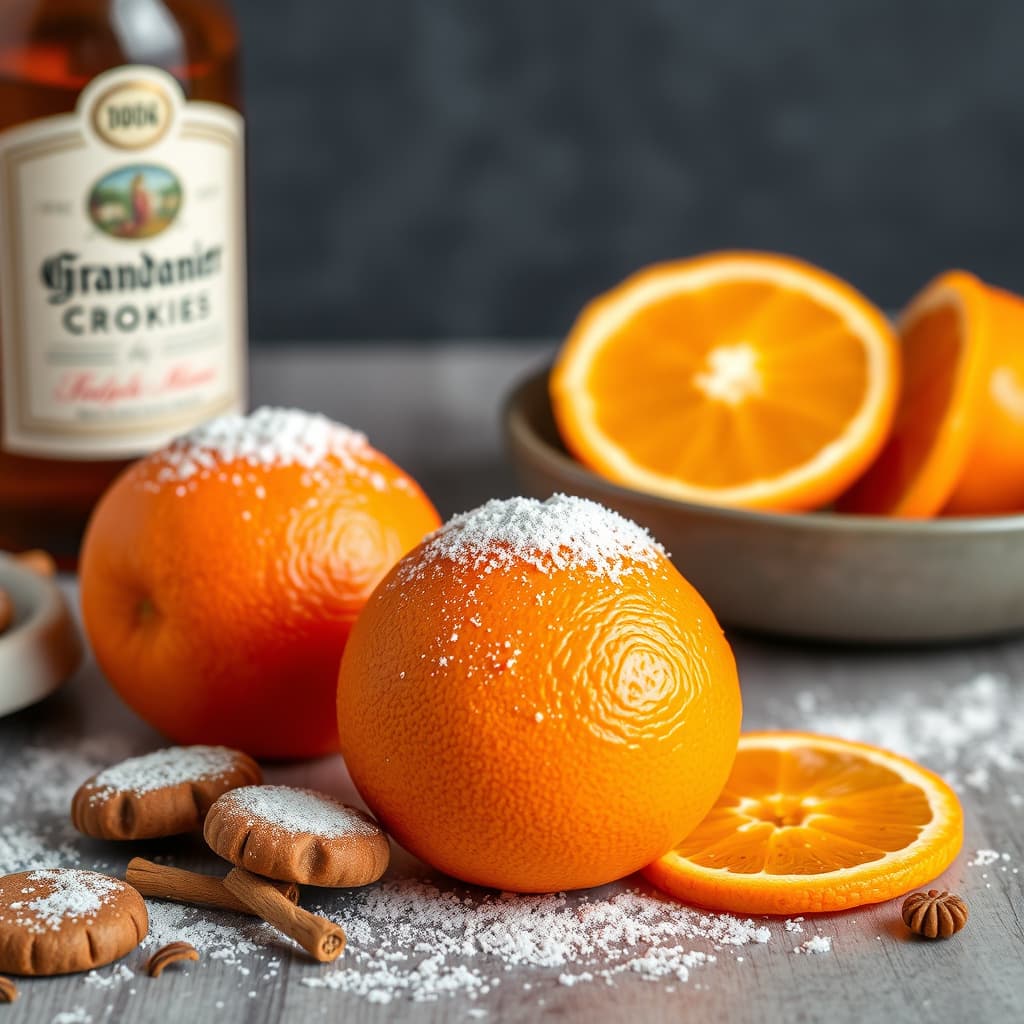 Appelsiner med Grand Marnier og kjeks