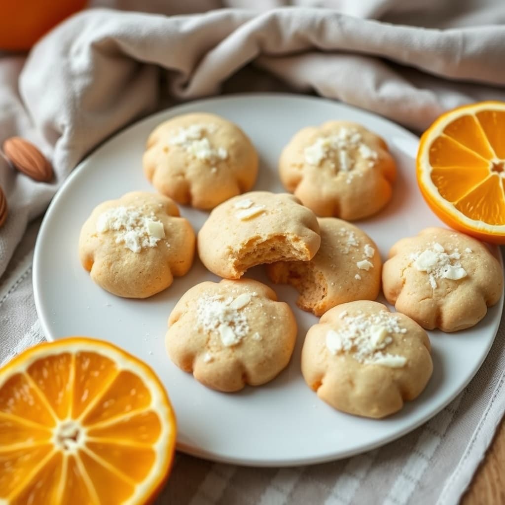 Appelsinsmakende mandelkaker: Amygdalota me Orange