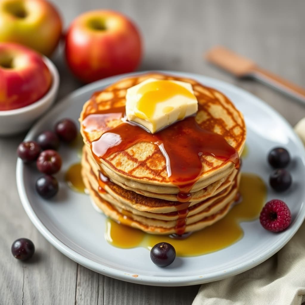 Apple-molasses pannekaker med honning-smør
