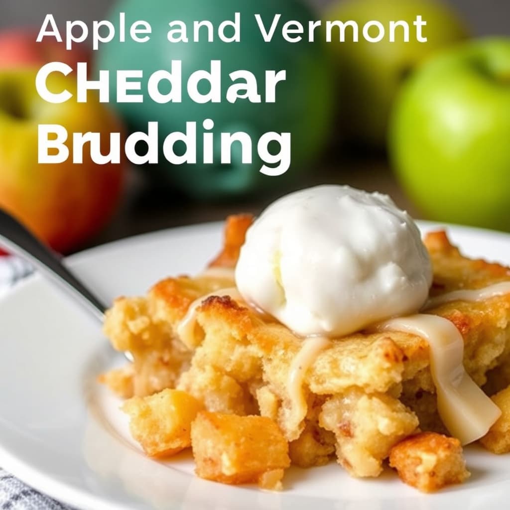 Apple- og Vermont Cheddar-brødpudding