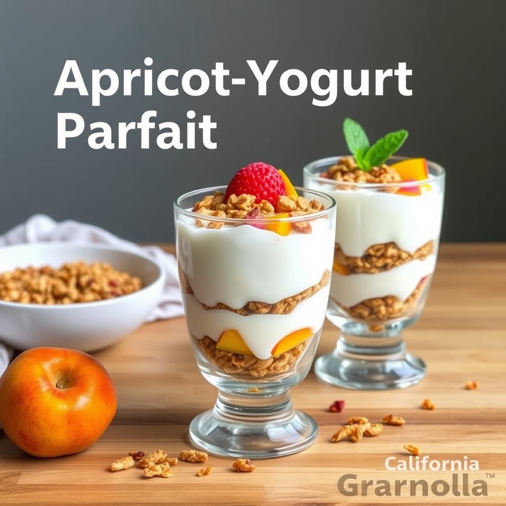 Aprikos- og yoghurtparfait med California-granola