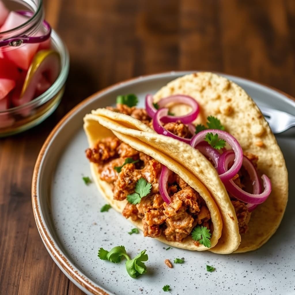 Arepas med pulled pork og sylteagurk