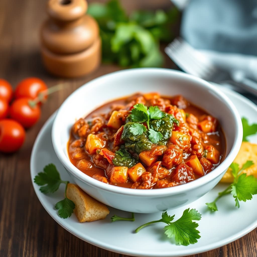 Argentinsk chili med chimichurri