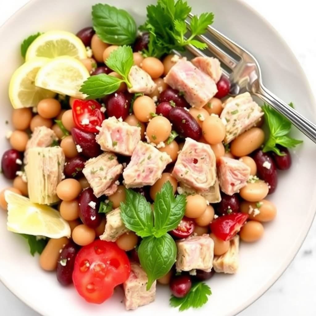 Artisjokk- og bønnesalat med tunfisk