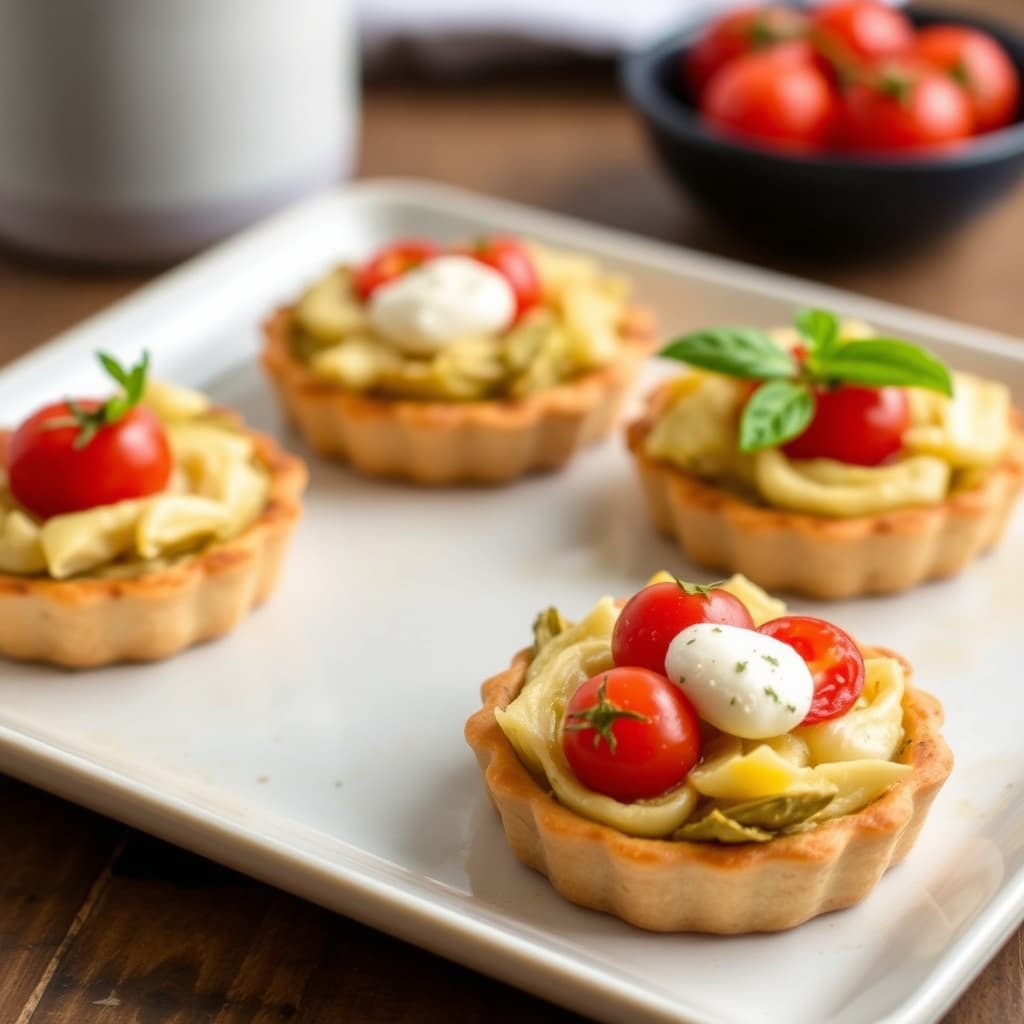 Artisjokk- og cherrytomatterter