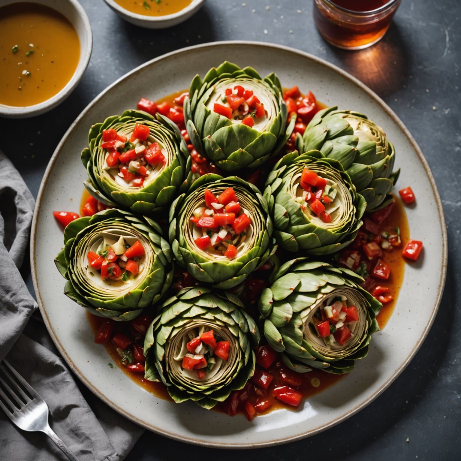 Artisjokker med hvitløk og pimiento-vinaigrette