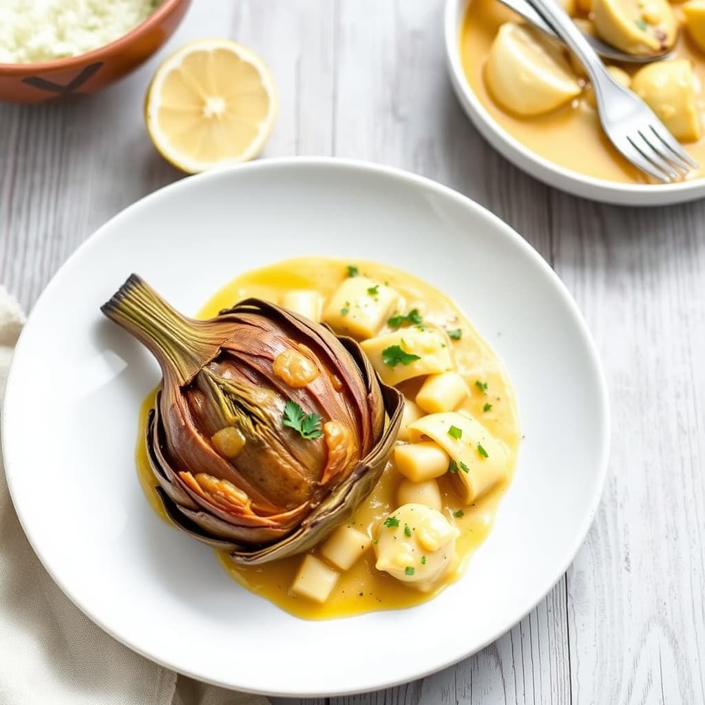 Artisjokker med hvitløk- og safransaus