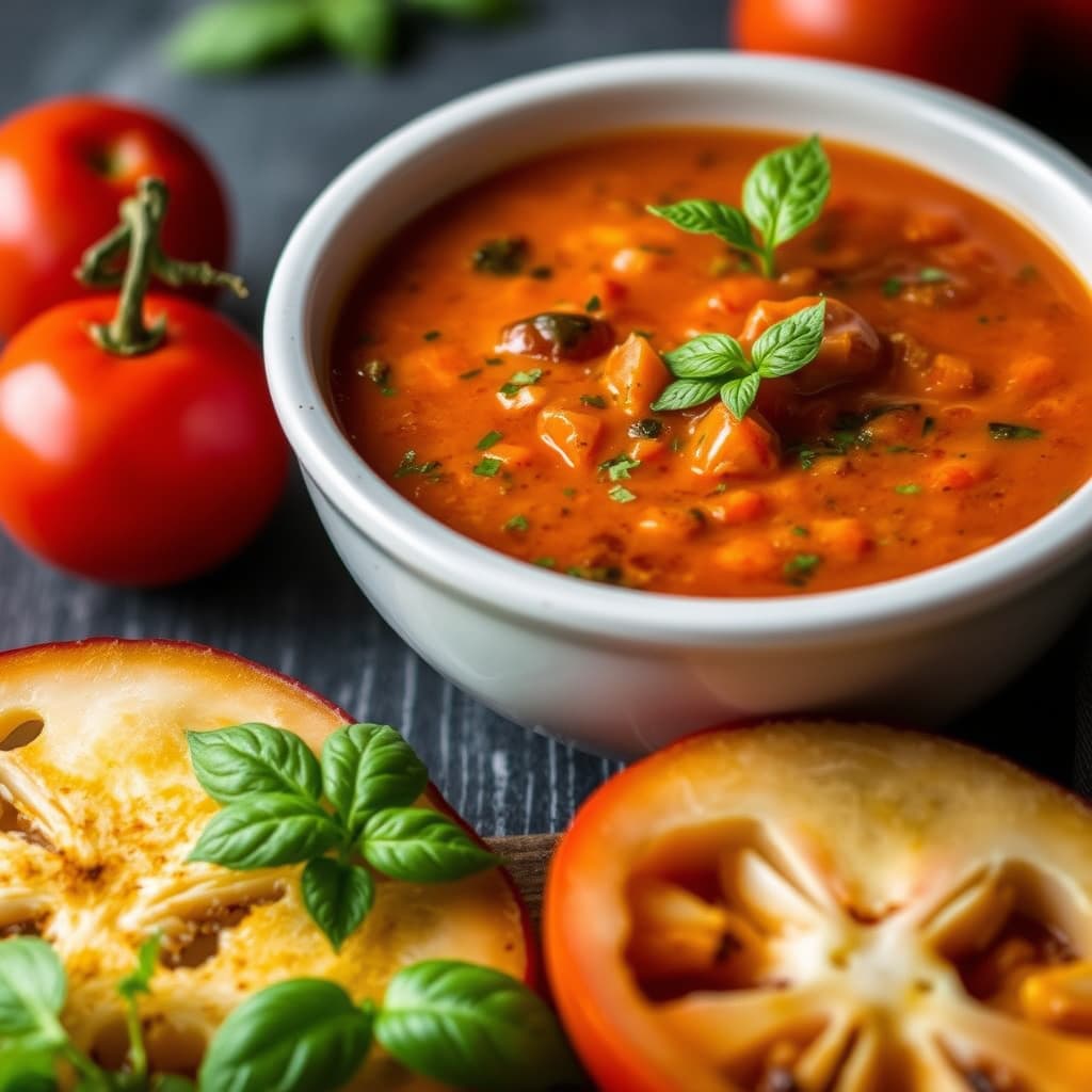 Arvegodtomatsuppe med gazpacho