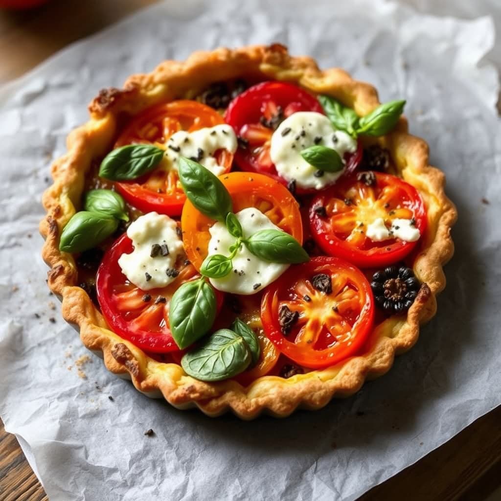 Arvegommetomat- og geitosttart