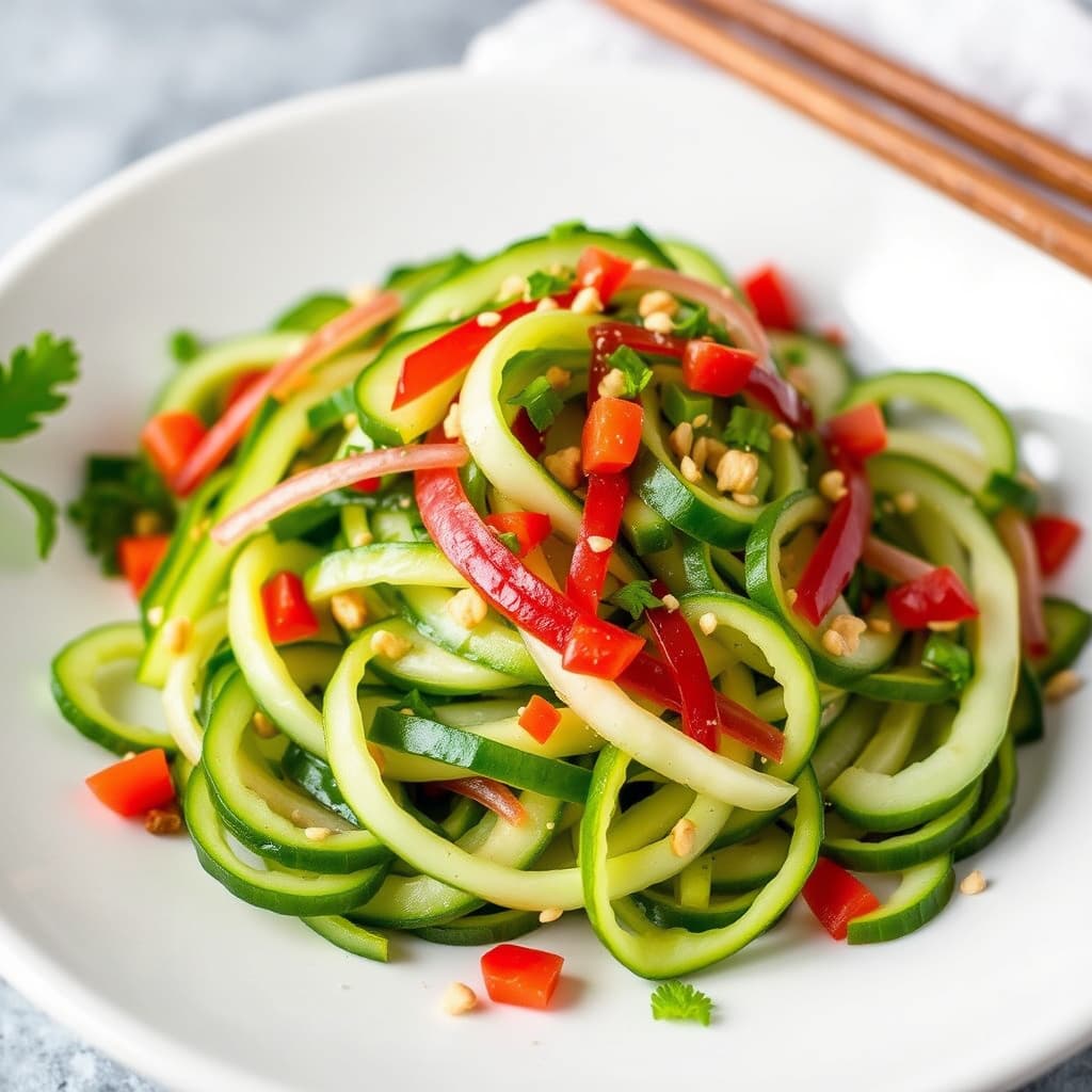 Asiatisk agurksalat med skiver