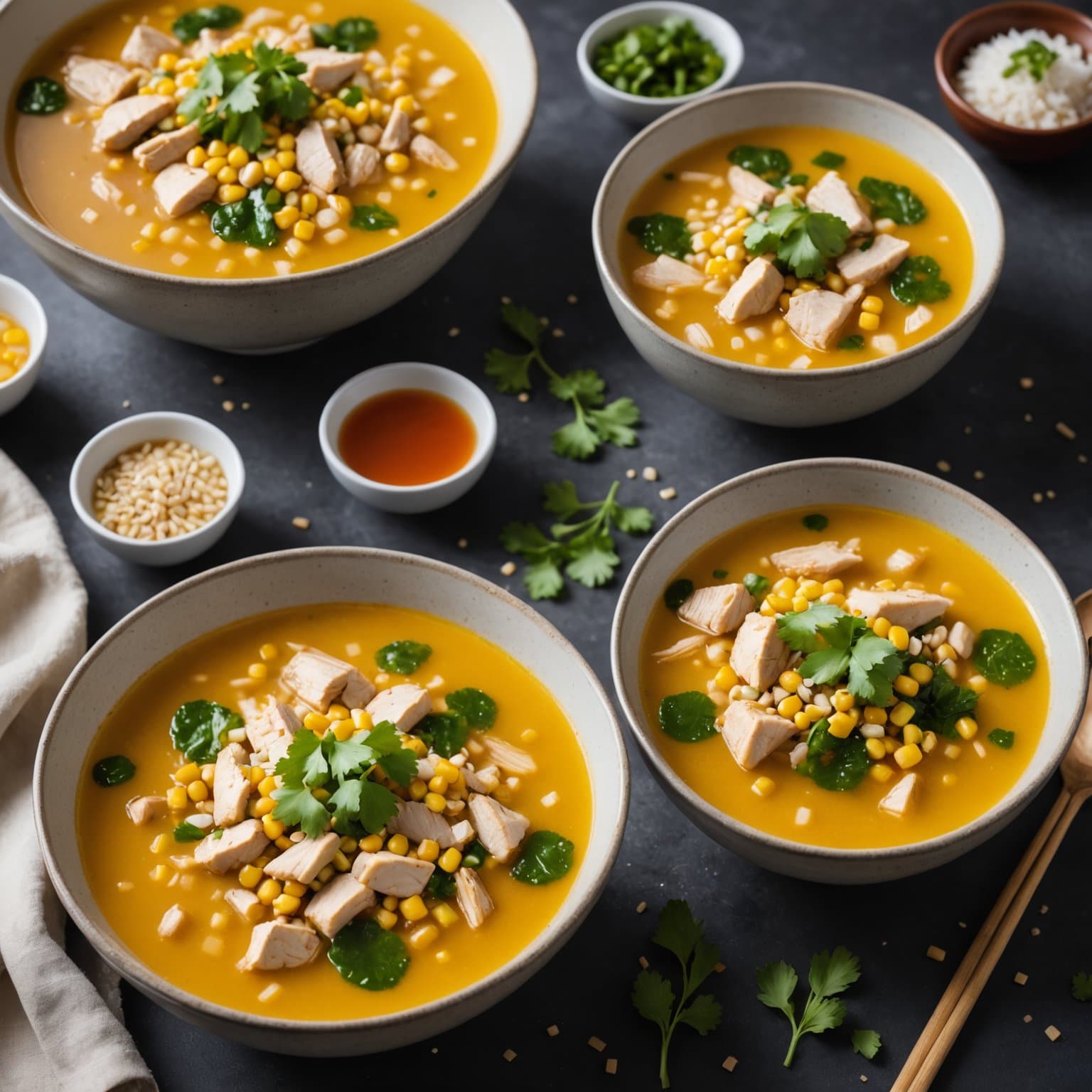 Asiatisk kylling- og mais-suppe