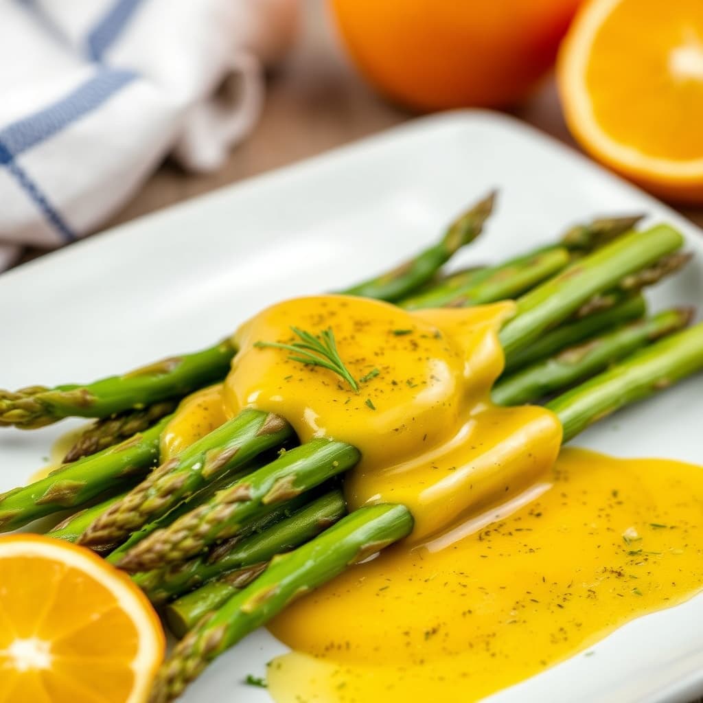 Asparges med appelsin- og safransaus