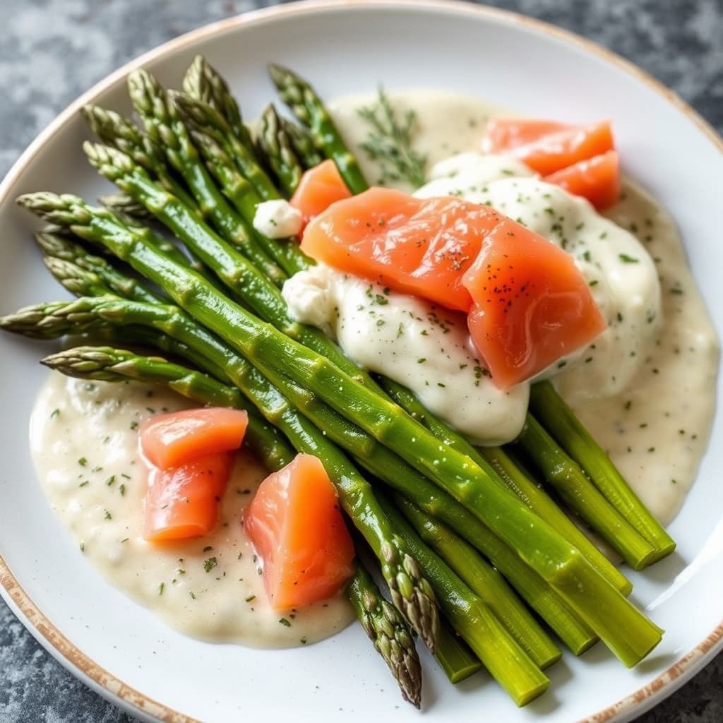 Asparges med røkelaks og gribiche-saus