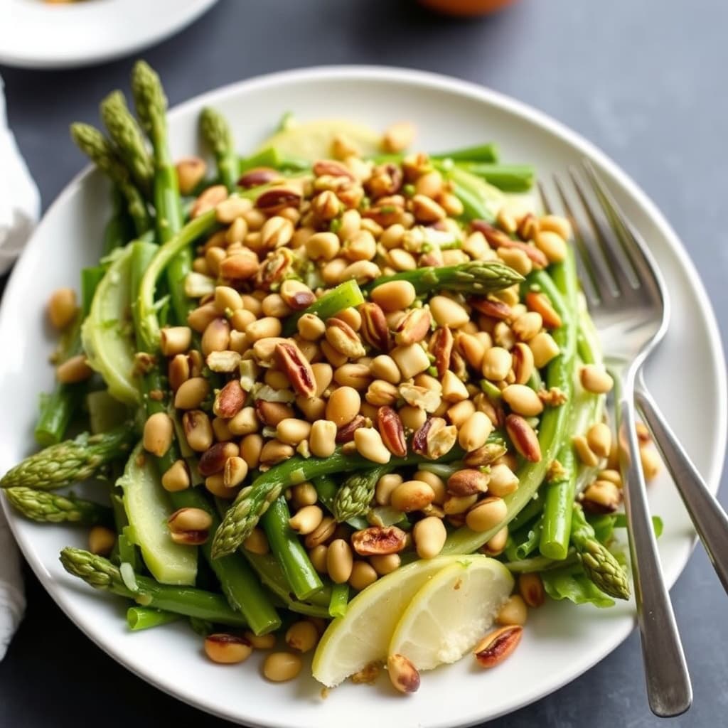 Aspargessalat med pistasjnøtter