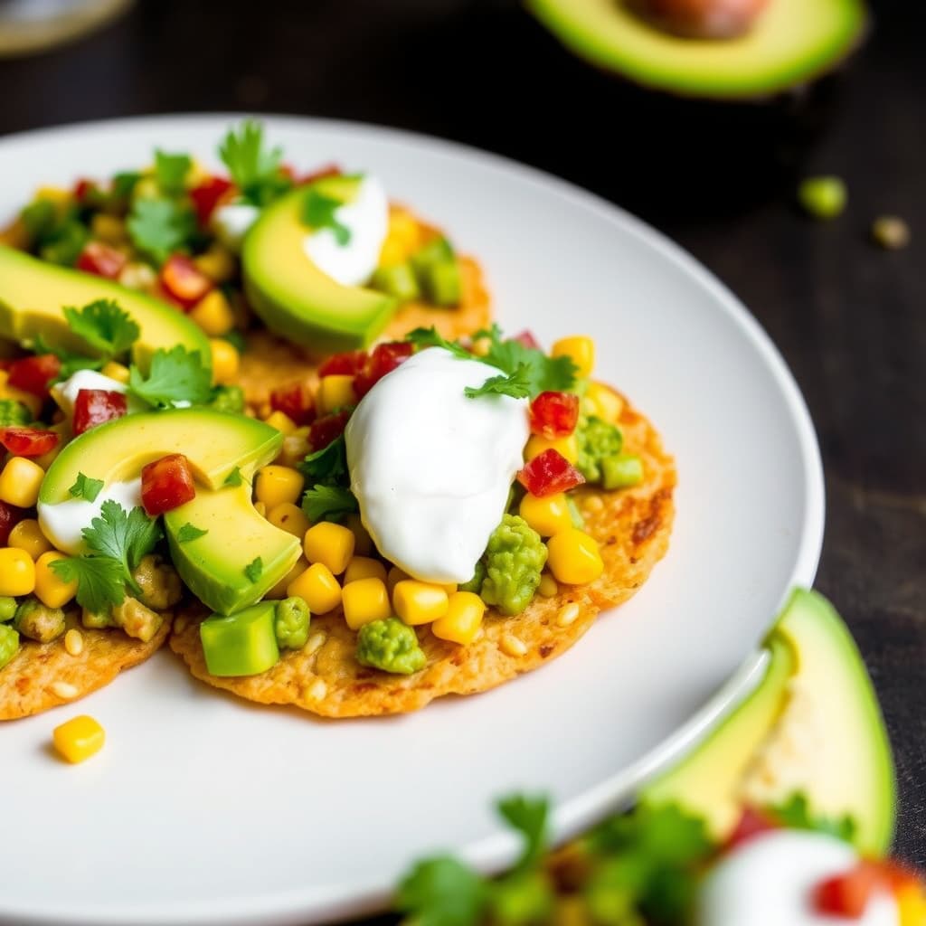 Avocado- og mais-tostaditas