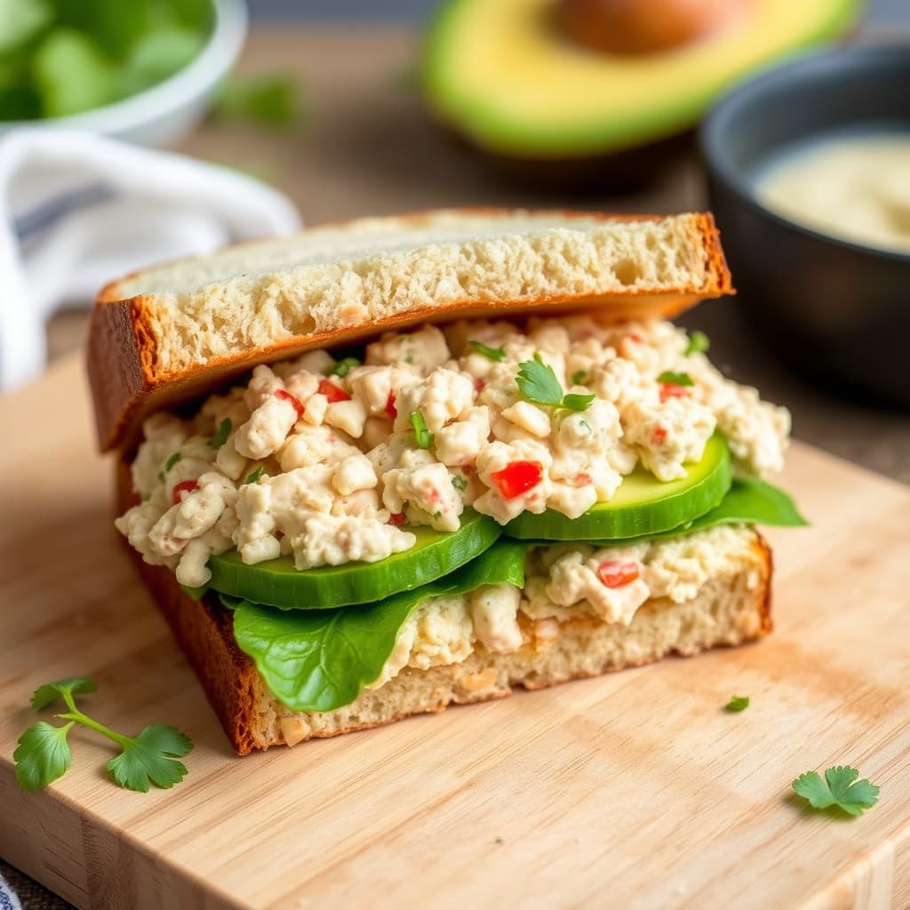 Avocado- og tunfisk-sandwich