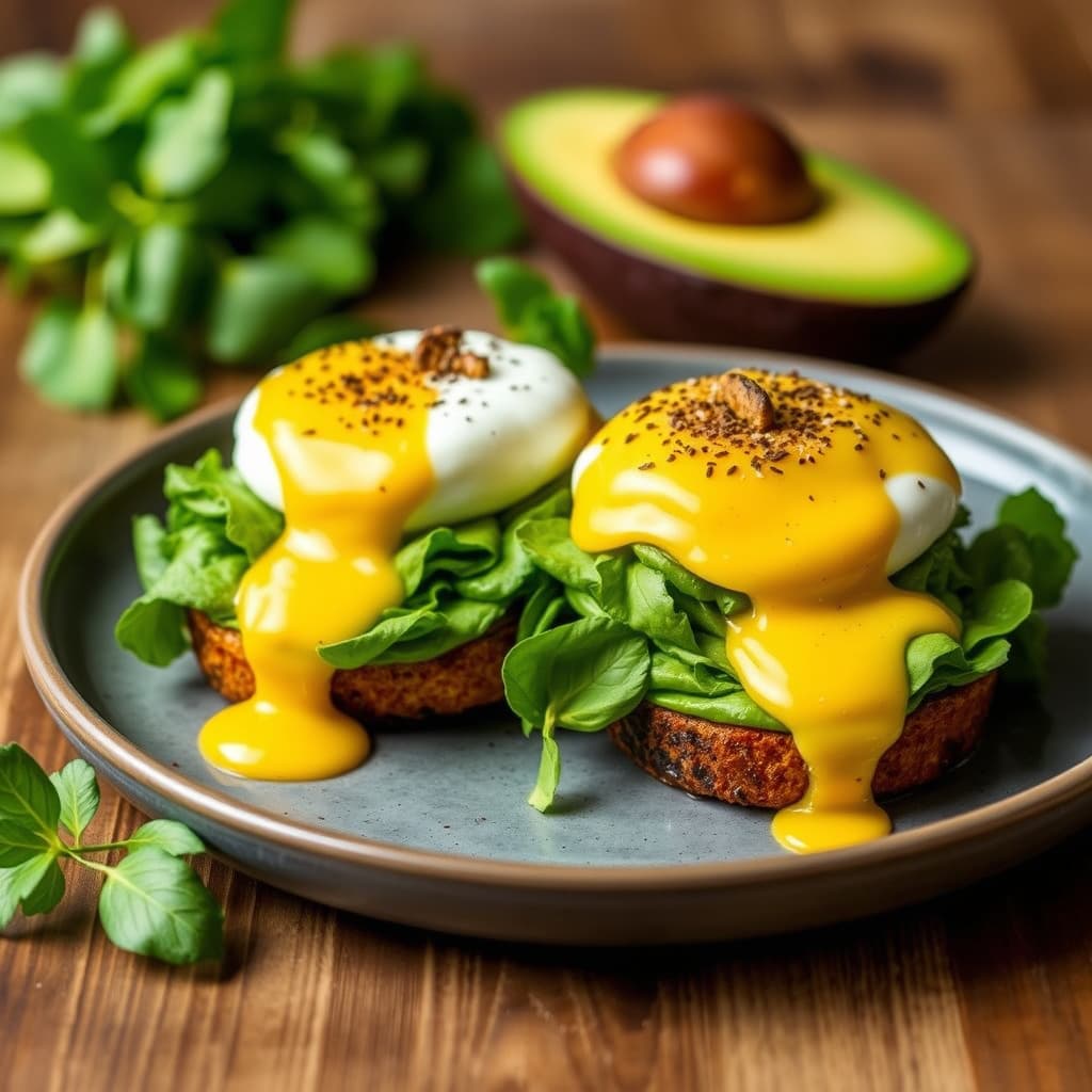 Avocado Rose Eggs Benedict