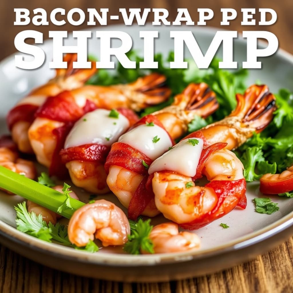 Baconinnpakket reker