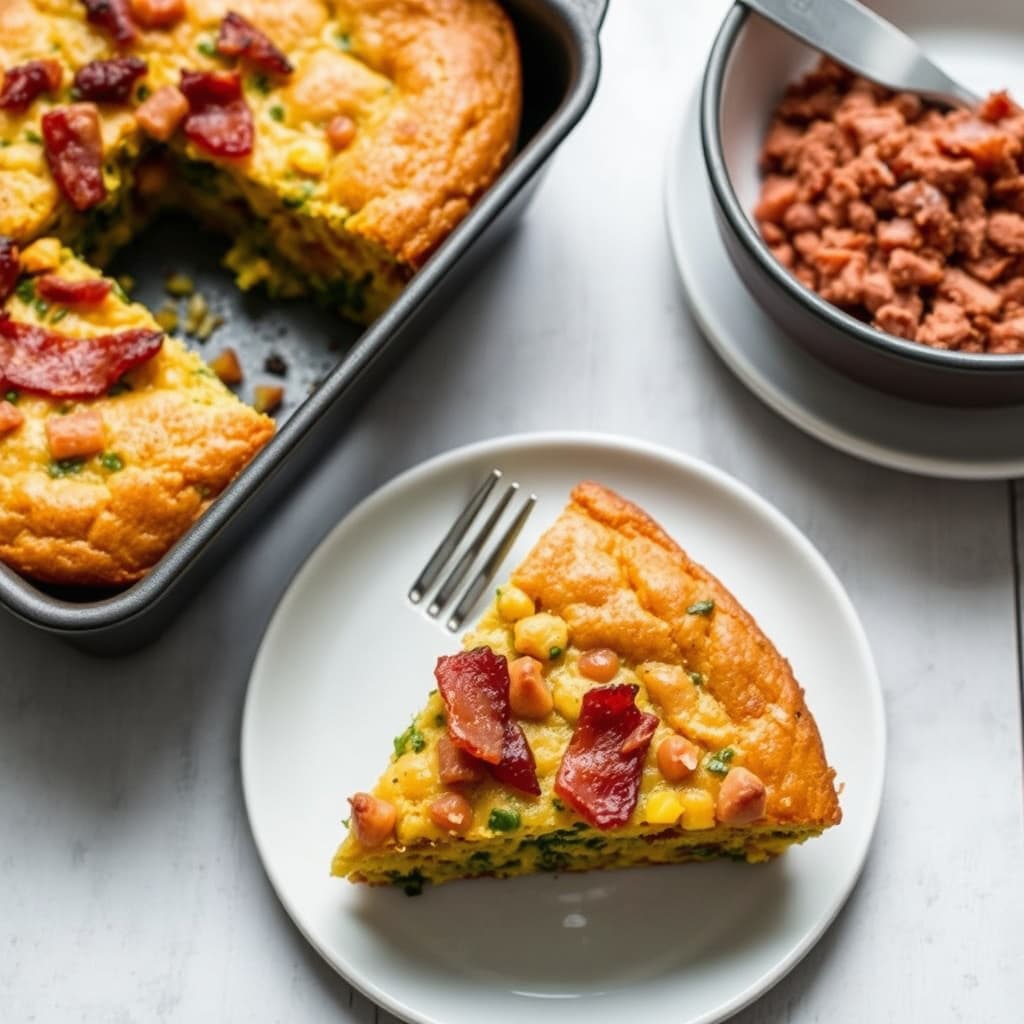 Baconsalat med grønnkål og maisbrød