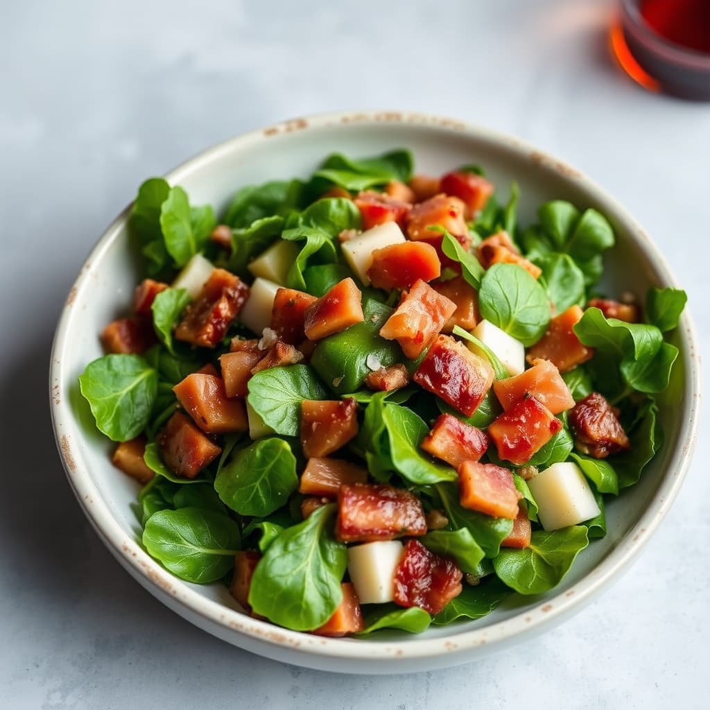 Baconsalat med vannlilje og pepperrot