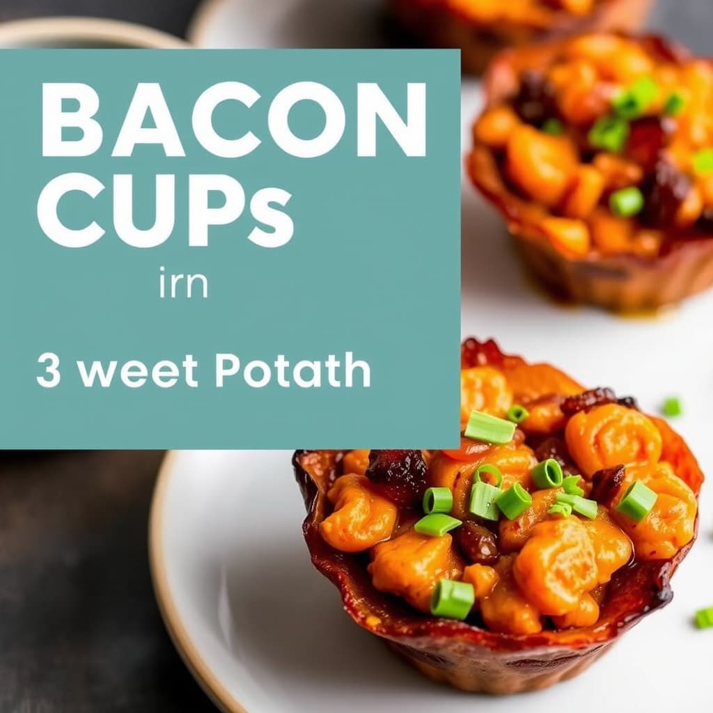 Baconskåler med søtpotethash