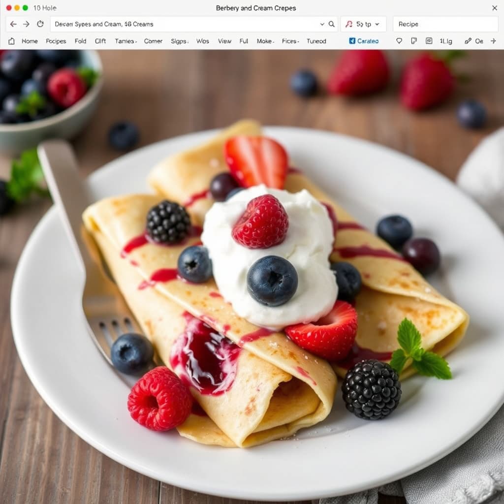 Bær- og kremfylte pannekaker