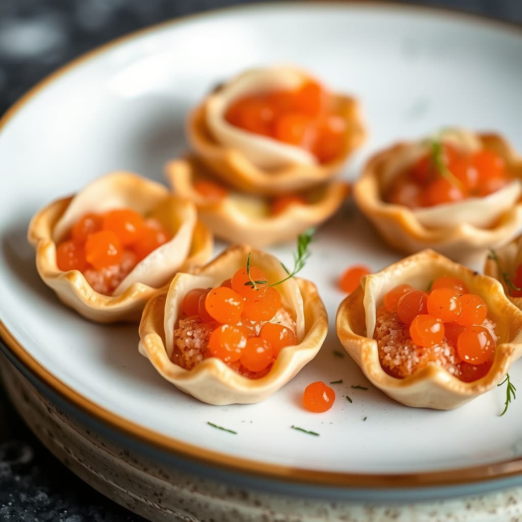 Bakeverk av skjellformede kaker med laksestjerne